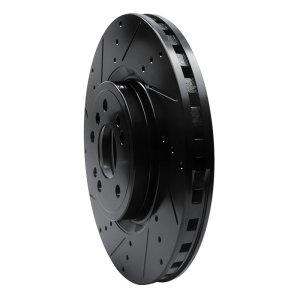 Mercedes-Benz ML350 Brake Rotor (1) - Front Left - R1 Concepts - Drilled & Slotted - Black - `12-`18
